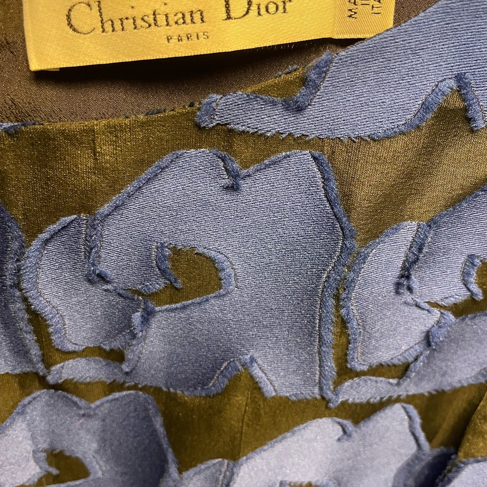 Christian Dior Blue and Olive Dress